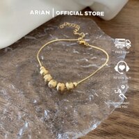 Lắc tay bạc nữ bi vàng ARIAN, phụ kiện trang sức vòng đeo tay nữ bạc si vàng 14k