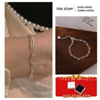 Lắc tay bạc nữ Box Silver vòng tay Unisex Basic cá tính LT10
