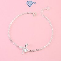 Lắc tay bạc nữ đính đá hình nơ xinh xắn LTN0406 - Trang Sức TNJ