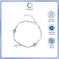 Lắc tay bạc nữ MOONLIT đuôi cá  xanh ocean - Peronal color Mùa Hạ