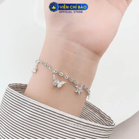 Lắc tay bạc nữ ngôi sao cánh bướm hoa phay chất liệu bạc 925 thời trang phụ kiện trang sức Viễn Chí Bảo L400585