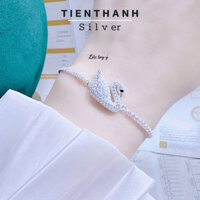 Lắc tay bạc nữ TIENTHANH SILVER lắc tay thiên nga rút đính đá bạc ta