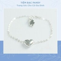 Lắc tay bạc nữ tim phồng xinh xắn PANSY - Vòng lắc bạc ta đeo tay nữ thanh lịch