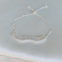 Lắc tay bạc nữ, vòng tay bạc đính dải đá vintage - KOJewelry.