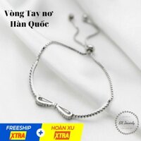 Lắc tay bạc nữ, vòng tay nơ, kiềng tay pan.do.ra
