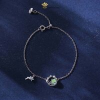 Lắc Tay Bạc Nữ Vòng Tròn Đá Opal Lấp Lánh Ngôi Sao Rơi Xinh Xắn - Amooi Silver AT82