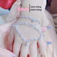 Lắc tay bạc ta kiểu dây xoắn xích mix bi có cỡ trẻ em và người lớn Mainomi Shop Bạc Xinh