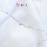 Lắc tay bạc ta lắc chân bạc nữ CHY SILVER cánh thiên thần trái tim đính đá bạc thật