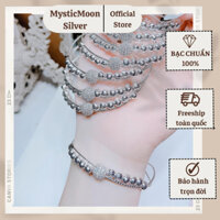 Lắc tay Bạc Ta Vòng Bi Charm Hạt Tròn Thanh Lịch