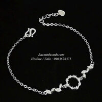 Lắc tay bạc vòng tròn mix lá LTNU348
