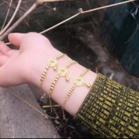 Lắc tay bạc xi vàng kim tiền