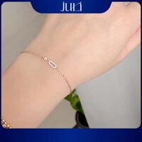 Lắc Tay Bạc Ý 100% Đính Kim Cương Cao Cấp | Mạ Vàng Trắng 7 Lớp | Mẫu Mới Siêu Xinh, Sang Trọng | LT238 JULI