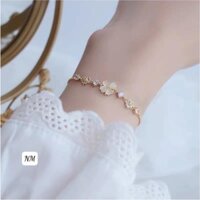 Lắc Tay Bạc Ý Xi Vàng Cỏ 4 Lá May Mắn Đẹp Tinh Tế - Nguyệt My Store
