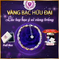 Lắc Tay Bạc Ý Xi Vàng Trắng, Kiểu Dáng Lá Xoắn Sang Trọng, Trang Sức Cao Cấp - Vàng Bạc Hữu Đại HDJ