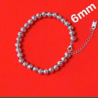 Lắc tay bi 6mm nữ inox không đen, dài 16cm M105