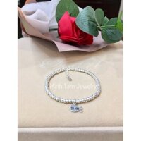 Lắc tay bi bạc charm cá heo xinh xắn,Lắc tay bi bạc cá heo bạc 925-Minh Tâm Jewelry