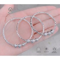 Lắc tay bi bạc cho bé vòng tay bạc 925 dạng kiềng nguyên chất làm quà tặng cho mẹ và bé