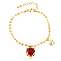 Lắc Tay Bi Đá Đỏ May Mắn Titan Ko Đen TT 3508 - Hồ ly