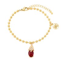 Lắc Tay Bi Đá Đỏ May Mắn Titan Ko Đen TT 3508 - Cóc