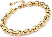 Lắc tay bi nữ mạ vàng dạng bi xoắn - Bi vàng