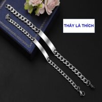 Lắc tay cặp đôi inox thấy là thích màu bạc trơn - Cam kết 1 đổi nếu đen & gỉ sét