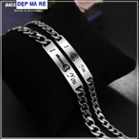 Lắc tay cặp đôi khắc chữ với hình đẹp - Giá bán như trên là 1 cặp = 2 lắc nam nữ như hình