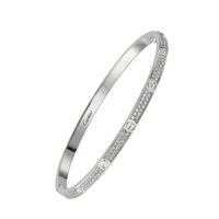 Lắc tay Cartier Love Vàng Trắng Full 2 Hàng Kim