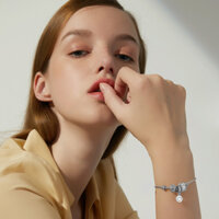 Lắc tay Charm phối mặt trái tim, Vòng tay dây rút dễ dàng điều chỉnh TT17