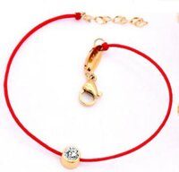 Lắc Tay Chỉ Đỏ Kim Vàng May Mắn Chất Liệu Thép Titan Không Rỉ TT 1342 - Vàng