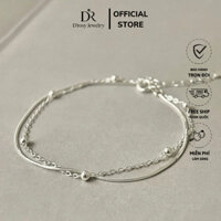 Lắc tay chuỗi bi song song, vòng tay bạc kép hai lớp thương hiệu D'rosy Jewelry LT23