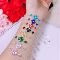 Lắc tay cỏ 4 lá bạc ta nguyên chất đủ màu