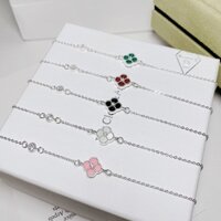 Lắc tay cỏ 4 lá bạc thật mẫu mới các mầu sẵn hàng