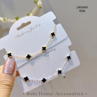 Lắc tay cỏ 4 lá dạng mảnh size mặt 0.6cm