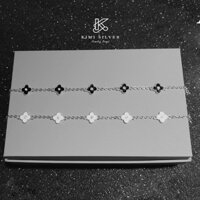 Lắc tay cỏ 4 lá mẫu mới vòng tay cỏ bốn lá bạc thật s99 - Kimi Silver
