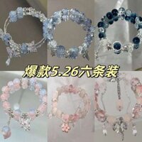 lắc tay cỏ 4 lá vòng titan Vòng tay bướm pha lê vòng tay giá trị cao bên học sinh vòng tay trẻ em nữ bạn gái tình bạn vòng tay cổ tích hai ba bốn người