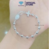 Lắc tay công giáo bạc ta THJ-Vòng tay thánh giá,lắc tay mân côi chuẩn bạc ta