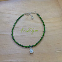 Lắc Tay đá Diopside 2li Mix Charm Bạc