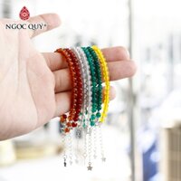 Lắc tay đá mã não hạt 5mm dài 16 - 19cm - Ngọc Quý