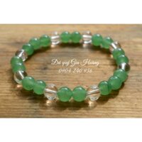 Lắc tay đá phong thuỷ Thạch Anh trắng và Aventurine xanh