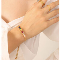 Lắc Tay Dây Rút Đá Nhiều Màu Titan Ko Đen TT 4240