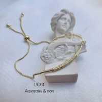 Lắc tay dây rút đính đá Titan không gỉ
