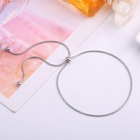 Lắc Tay Dây Rút Titan Ko Đen TT 2769 - Bạc
