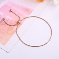Lắc Tay Dây Rút Titan Ko Đen TT 2769 - Vàng hồng