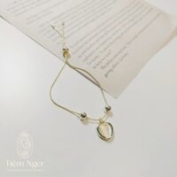 Lắc tay dây rút titan mặt trái tim lấp lánh LT-014H