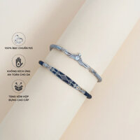 Lắc Tay Đôi Bạc Blue Peach Prince & Princess V2 LTD028