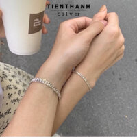Lắc tay đôi bạc nam nữ TIENTHANH SILVER bền đẹp bạc thật