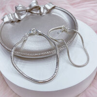 Lắc tay đôi bạc,Vòng tay đôi mì trơn bạc ta Minh Tâm Jewelry