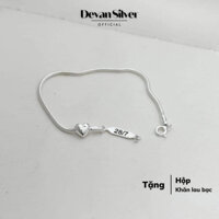 Lắc tay đôi nam nữ DEVAN, lắc tay bạc dây trơn (giá 1 chiếc), vòng tay bạc đôi mặt trái tim.