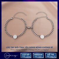 Lắc tay đôi tình yêu Fancy, vòng tay cặp mặt hình học chất liệu titan không gỉ thời trang nam nữ