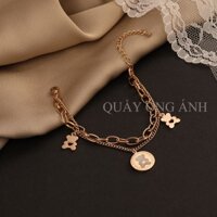 Lắc tay hai lớp phối hoạ tiết Teddy bear - VT06